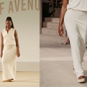 DJERF AVE REMAKE COLLECTION: Remake Getaway Skirt Maxi Cream